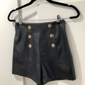 NWT ZARA FAIX LEATHER SHORTS